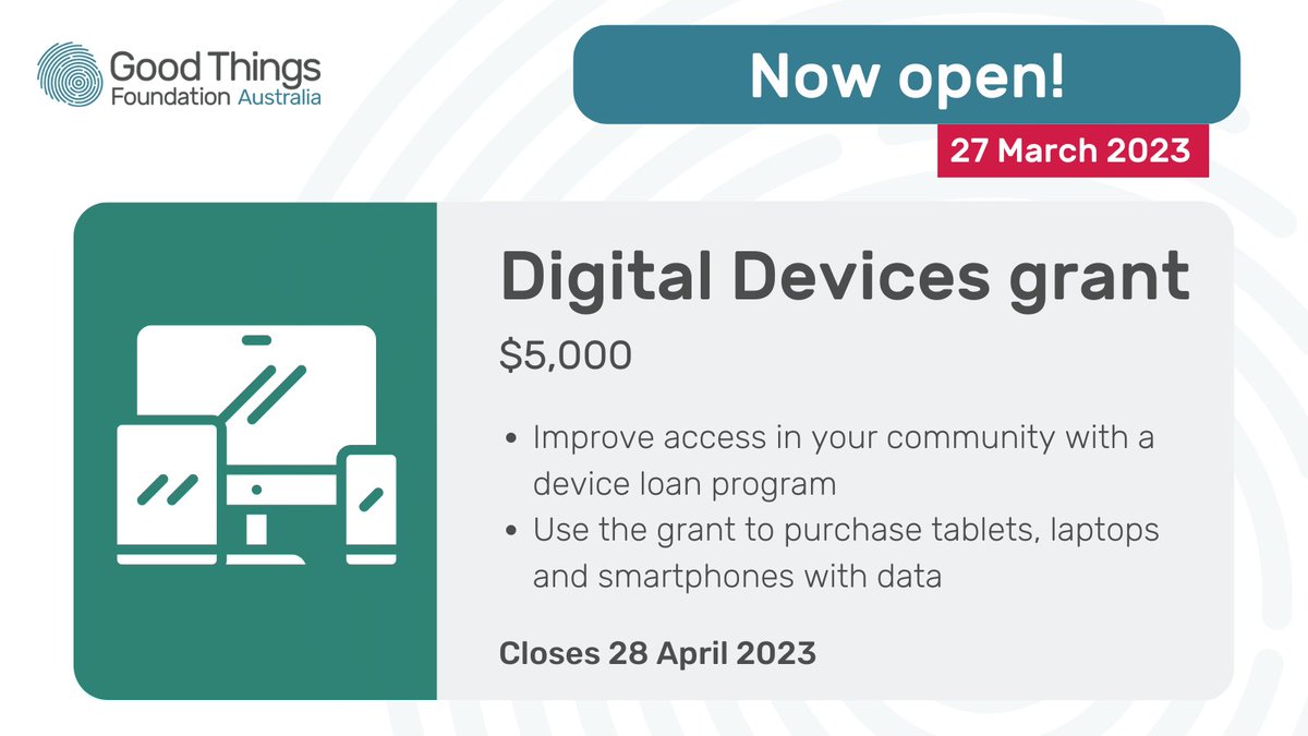 Grants to set up your device loan library are now open.

Join our webinar to find out more:
us02web.zoom.us/webinar/regist…