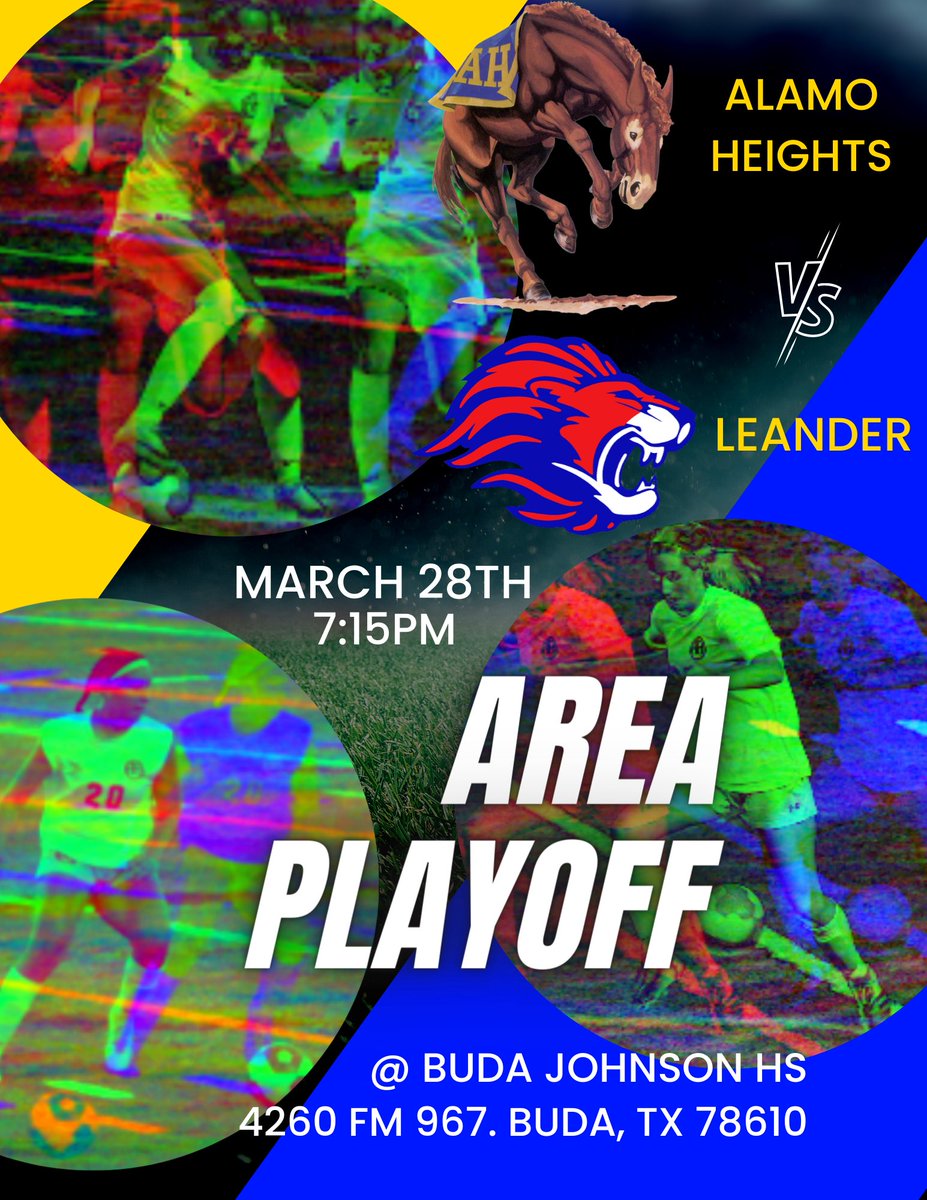 Make your way out to Buda Johnson HS to support your Mules as they take on Leander in the Area Championship! ⚽️ Game is Tuesday @ 7:15pm. LETS GO MULES!!! 🐴 🆙 ⚽️