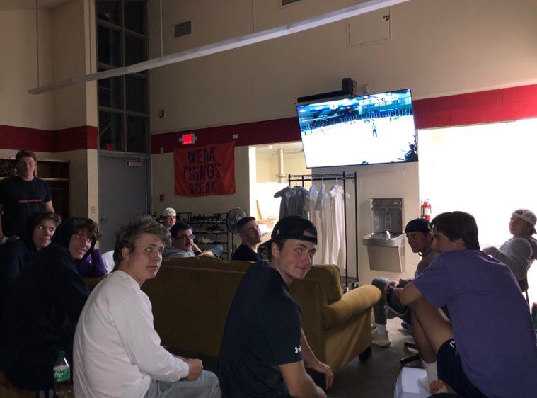 hobart_baseball's tweet photo. Watching the Natty in the clubhouse! @HobartHockey #GoBart https://t.co/9gpbAudzyI