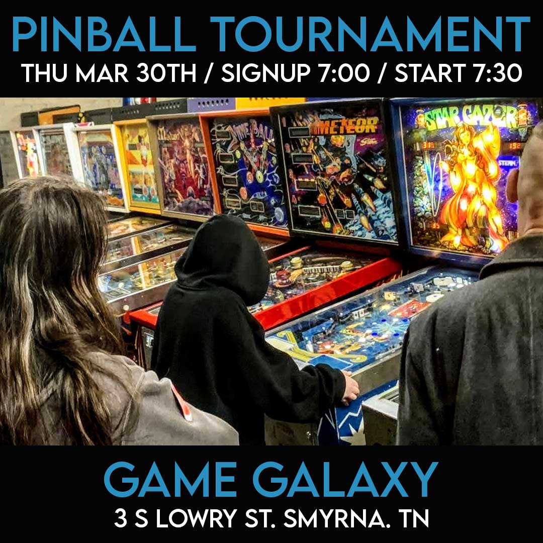 Tonight #PinballTournament at Game Galaxy Smyrna!
..
#smyrnatn #murfreesborotn #nashvillepinball #tennesseepinball