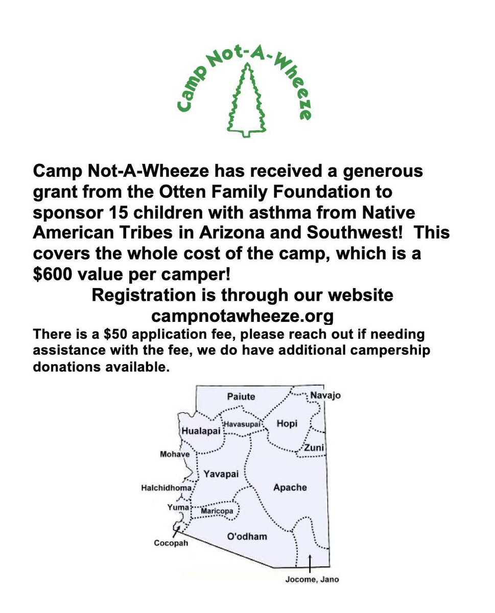 RMe05's tweet photo. #RegisterNow #cnaw #Arizona #NativeAmerican #OttenFamilyFoundation #Navajo #Hopi #SaltRiver #Pima #Hohokam #Zuni #Paiute #Hualapai #Mohave #Yuma #Oodham #Cocopah #Yavapai #Apache #Havasupai #Maricopa #AZ #Asthma #AsthmaCamp #SummerCamp #Campership #Scholarship https://t.co/0mu36IXpHd