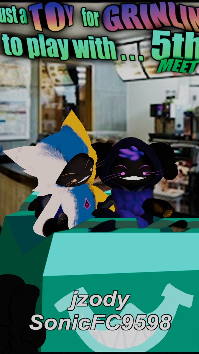 SonicFC9598's tweet photo. here photos of the grinlin #meetup5 by @jzody
[19-March-2023]

#grinlin #meetup5 #vrc #furry https://t.co/YirVGOf1Ky