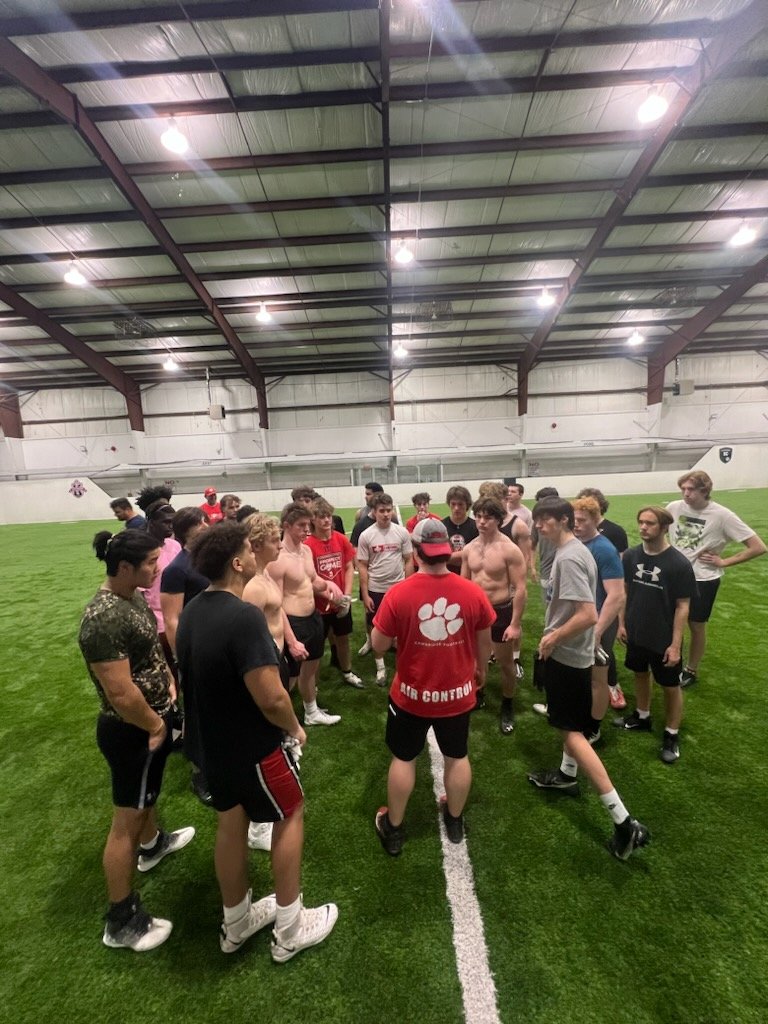 CoachCKuriata's tweet photo. Back on the field with this defense full of Dawgs. First time DC, ready to roll 🦁 https://t.co/bfRnFBAnOT