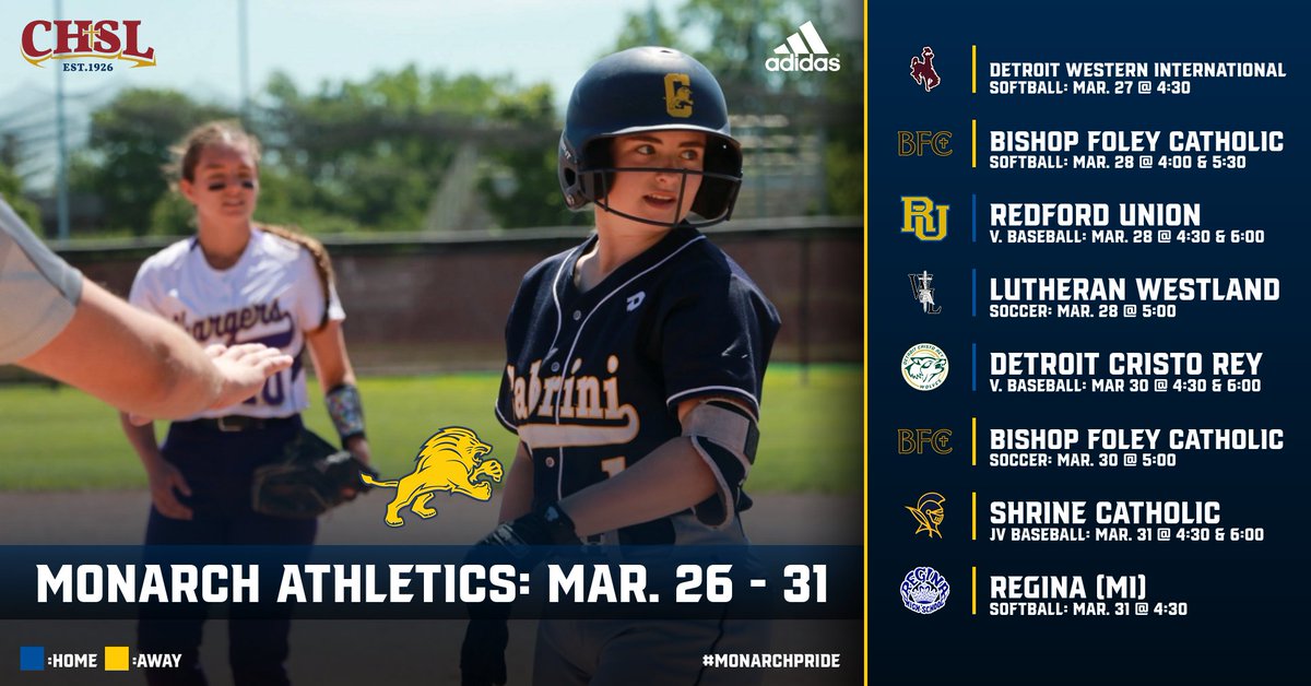 Monarch Athletic Events for the week of March 26th!

#MonarchPride