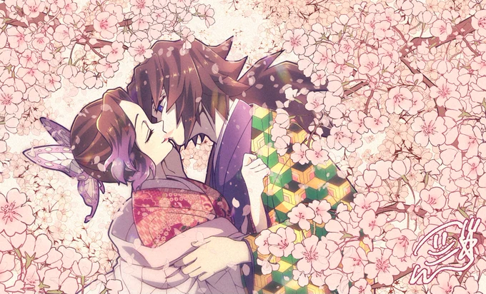 #ぎゆしの春のちゅう祭り再掲ですみません!(これしかなかった)新しいの描くつもりですが間に合うかわからないので……とりあえず! 