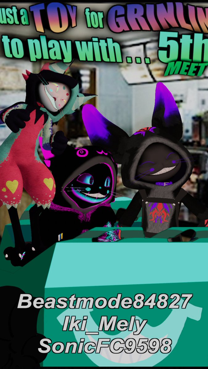 SonicFC9598's tweet photo. #grinlin #meetup5 #vrc #furry https://t.co/7vo9iQLjiq