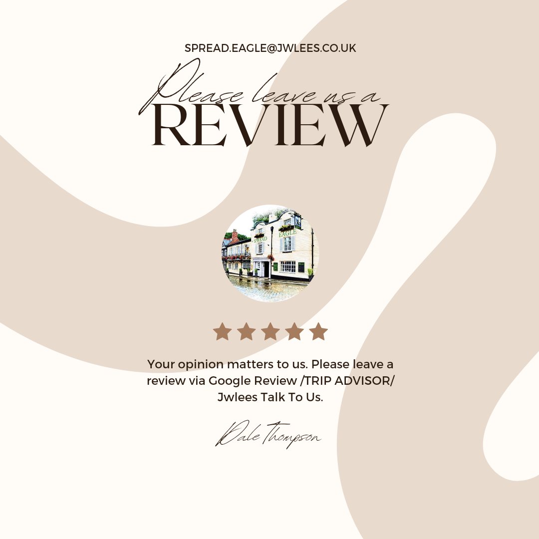 Let us know <a href="/SpreadEagleLymm/">Spread Eagle</a> 
Book Here: spreadeaglelymm.co.uk
#jwlees #newmenu #heartoflymm 
See you soon. Much love x