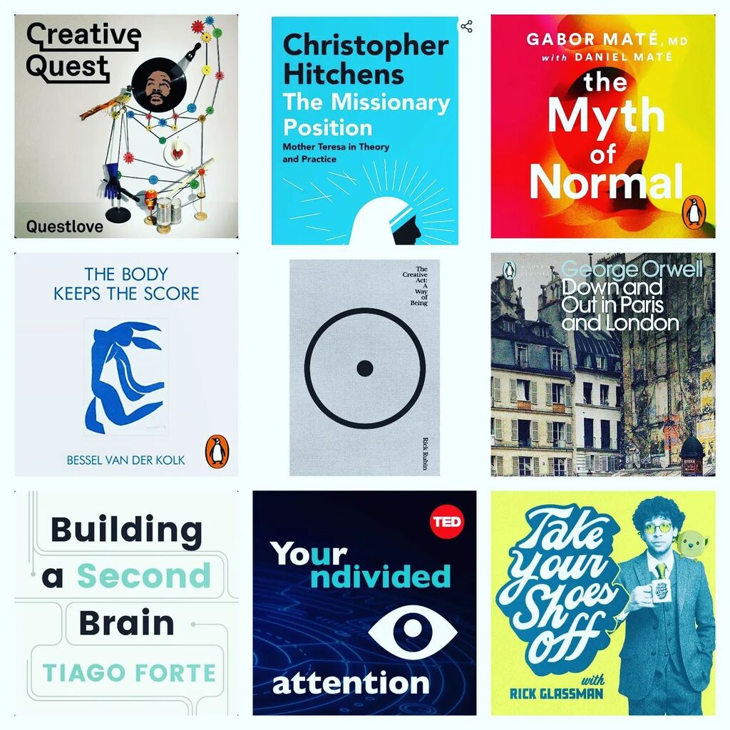 Winter Learning 2023 - less screen time meant more reflection and learning for me, and more honest thinking about next steps and what matters most #georgeorwell #gabormate #questlove #christopherhitchens #yourundividedattention #rickglassman #rickrubin #… instagr.am/p/CqQ7A6orETZ/