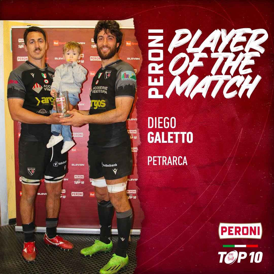 Federugby's tweet photo. 🔴 #PeroniTOP10
🏆 15ª Giornata | Player of the Match 🏅
▪ Francesco #Ruffolo, Colorno
▪ Diego #Galetto, Petrarca
#rugbypassioneitaliana https://t.co/ZmfndBwxrq