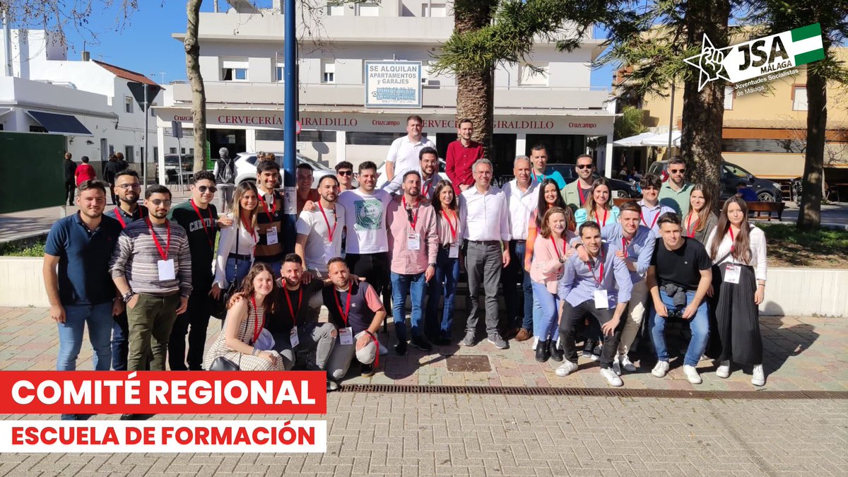 JSAMalaga's tweet photo. 🌹Este fin de semana, la representación de @JSAMalaga al #ComitéRegional y otros compañer@s de la provincia hemos estado presentes en la #EscuelaDeFormación de @JSAndalucia.

💪Dos días muy intensos en los que la fuerza de la juventud malagueña y andaluza queda más que reflejada. https://t.co/iHxwp3tlUl