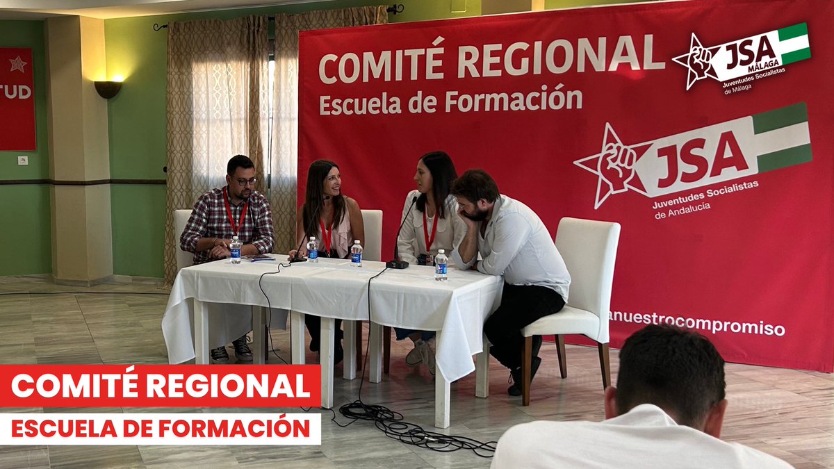 JSAMalaga's tweet photo. 🌹Este fin de semana, la representación de @JSAMalaga al #ComitéRegional y otros compañer@s de la provincia hemos estado presentes en la #EscuelaDeFormación de @JSAndalucia.

💪Dos días muy intensos en los que la fuerza de la juventud malagueña y andaluza queda más que reflejada. https://t.co/iHxwp3tlUl