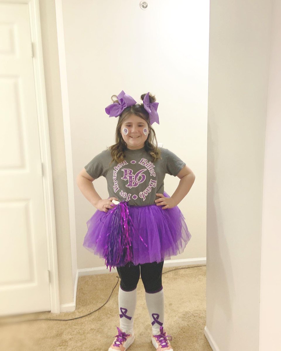 Rachel10302016's tweet photo. Purple Day 2023.  Proud of this girl right here! Not only did she deck out on Friday to raise #epilepsyawareness 
She also did morning announcements to provide Epilepsy Edu and arranged for her entire elementary building to participate in wearing purple last Friday. #UBA5 #Cure💜 https://t.co/a2Kf11sTGs