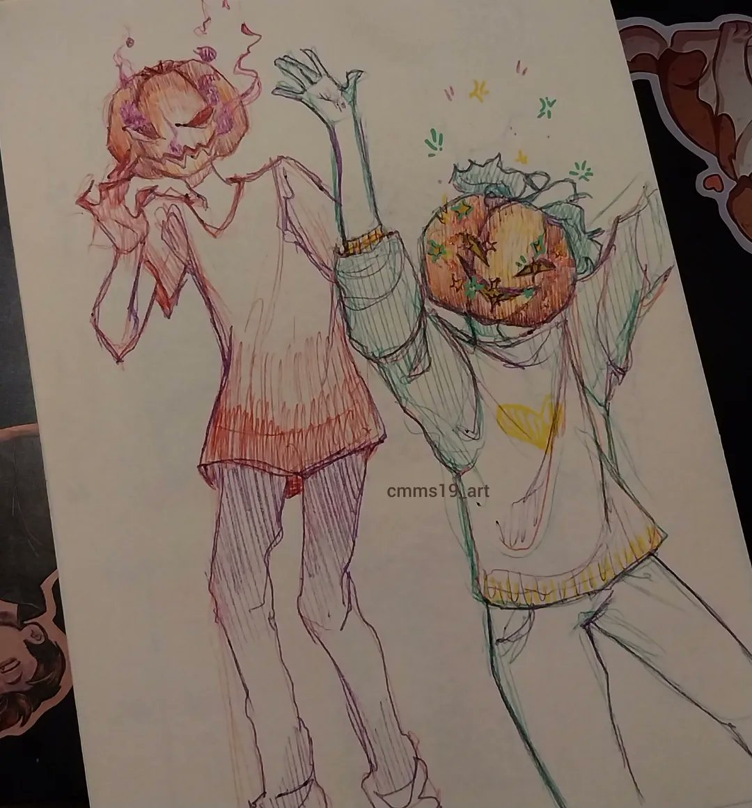 cmms19_'s tweet photo. Punkinsss~
Unintentionally each one owns a song lol:
 first Dance Macabre, Ghost
 second (Belial) oH wONT you take me 
 to FUNKY TOWN (Behemoth)
 third Llorando en la acera, Cariño
#punks #pumpkinpeople #pumpkin #drawing #sketch #sketches #skeleton #pencildrawing #skeletondrawing https://t.co/NqVA0NNCKQ