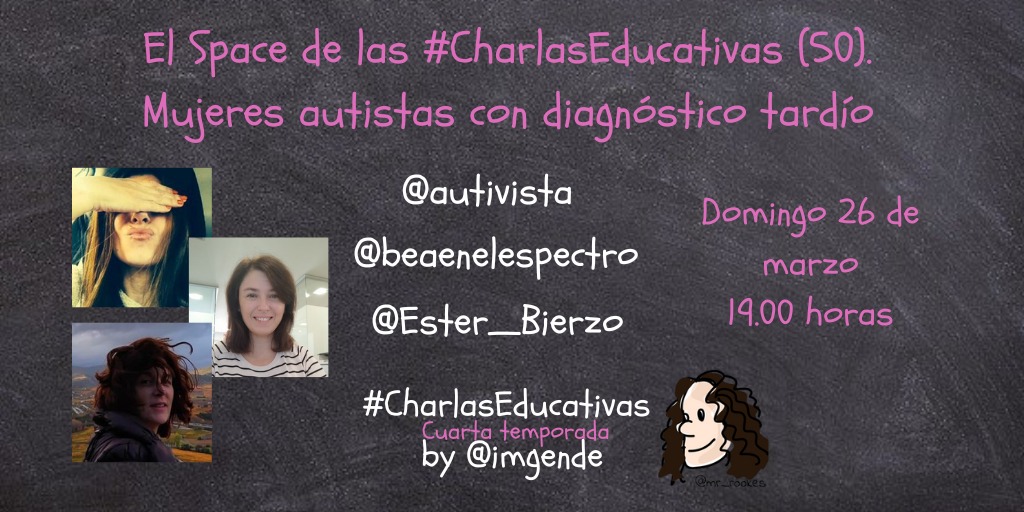 🎙️ Ya tenemos el podcast del Space 🔝🔝 de hoy. El audio en YouTube tarda algo más. 😅
wke.lt/w/s/19Ct-t
Resumiendo: auténtica maravilla de la mano de @Ester_Bierzo, <a href="/beaenelespectro/">beaenelespectro</a> y @autivista.
Gracias por acompañarnos en el directo de vuestras #CharlasEducativas. 🥰