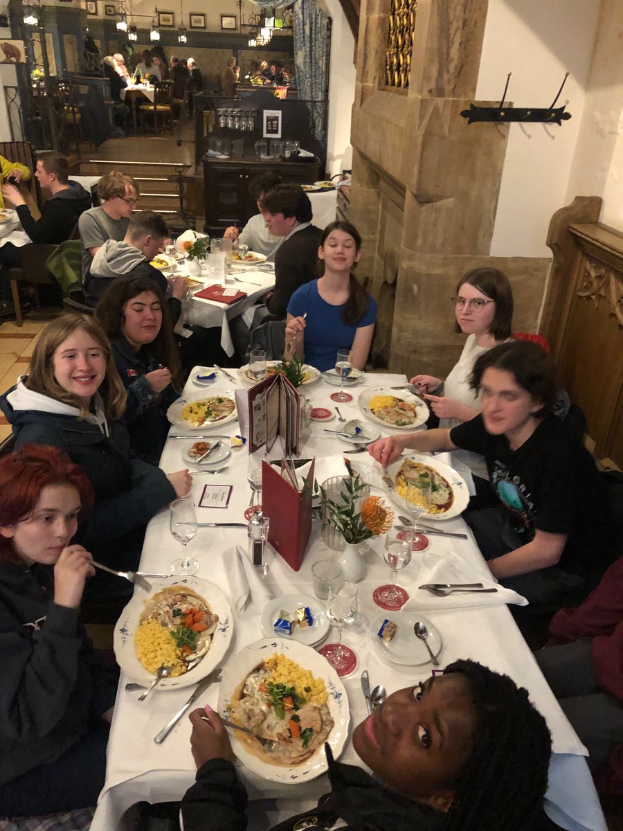 MrLargeRundle's tweet photo. Day 4 continued… Arguably our best meal in Europe so far @RatskellerMuc 

Pork schnitzel and spätzle 🔥 #rockiesineurope https://t.co/ObwnZrUpYR