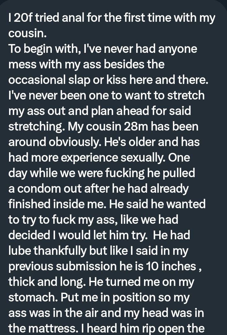 Pervconfession On Twitter Her Cousin Fucked Her In The Ass