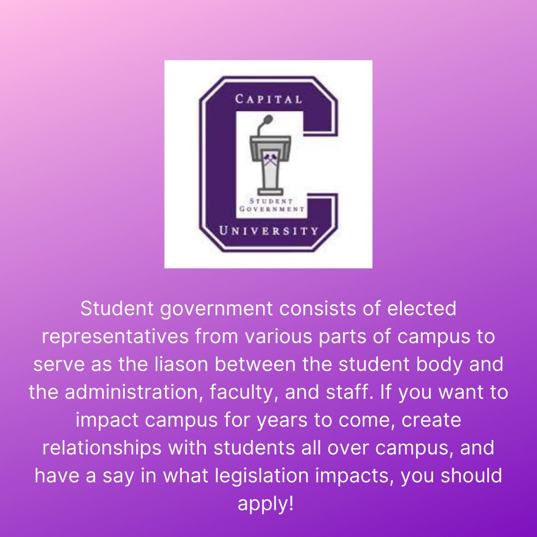 SG_Capital's tweet photo. NOW is the time to run for 2023-2024 Student Government! Applications can be found on Engage and are due on April 2nd. https://t.co/xOnLmjzeNC