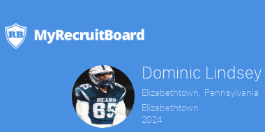 MyRecruitBoard's tweet photo. 2024 Dominic Lindsey 
@uronlydominic
Elizabethtown, PA
Elizabethtown
@BuilderFootball
6'2", 175, 4.9
WR ML  
 https://t.co/7wVesKH6Vd https://t.co/ZIHwLSZSyH
