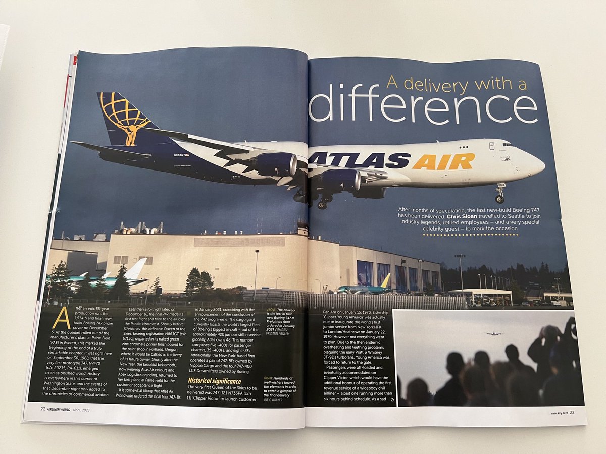 airchive's tweet photo. My last tributes to the Queen of the Skies: One iconic aircraft final delivery. 3 different stories. 3 different publications. 2 different podcasts. #747Forever https://t.co/C6IsC9Tdv5