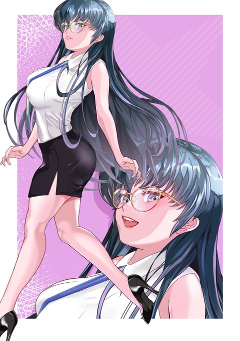 おはようございます本日は社長秘書に変装して潜入調査です忍忍(#^.^#)#対魔忍アサギ #ミニスカート #ハイヒール 