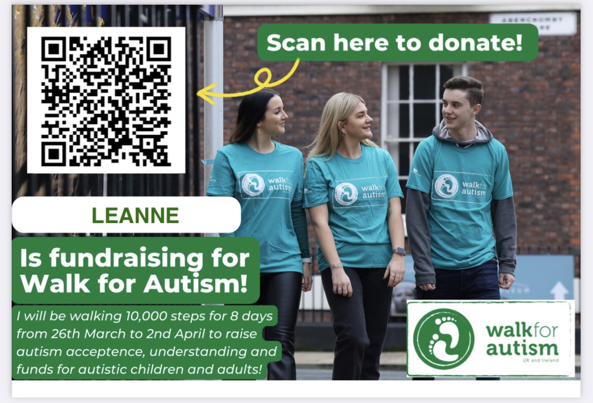 LeanneRoo's tweet photo. Day 1 - complete โ๏ธ #wewalkforautism https://t.co/7JM5TE0DM8