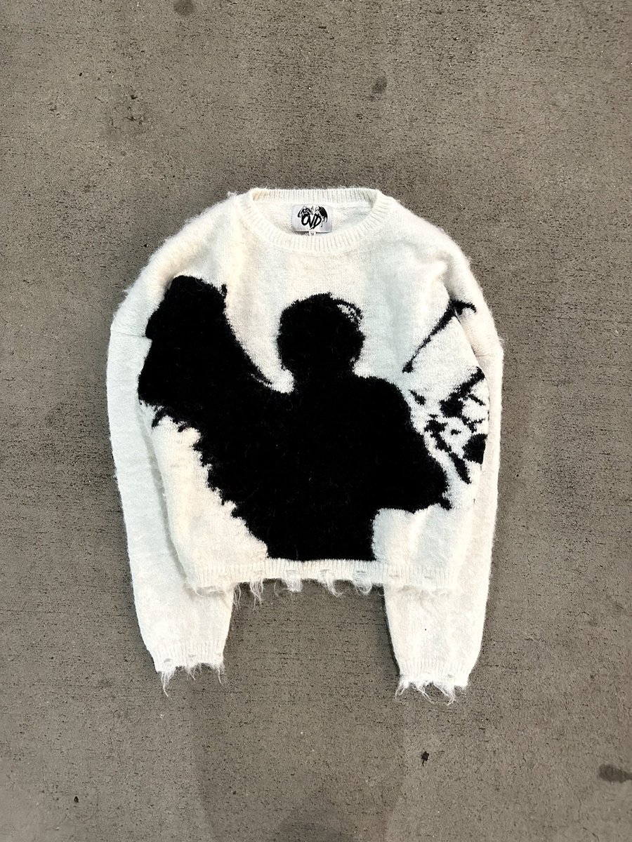 wh222god's tweet photo. “ANGEL” WOOL SWEATERS 🕊️ https://t.co/okZZRmaByp