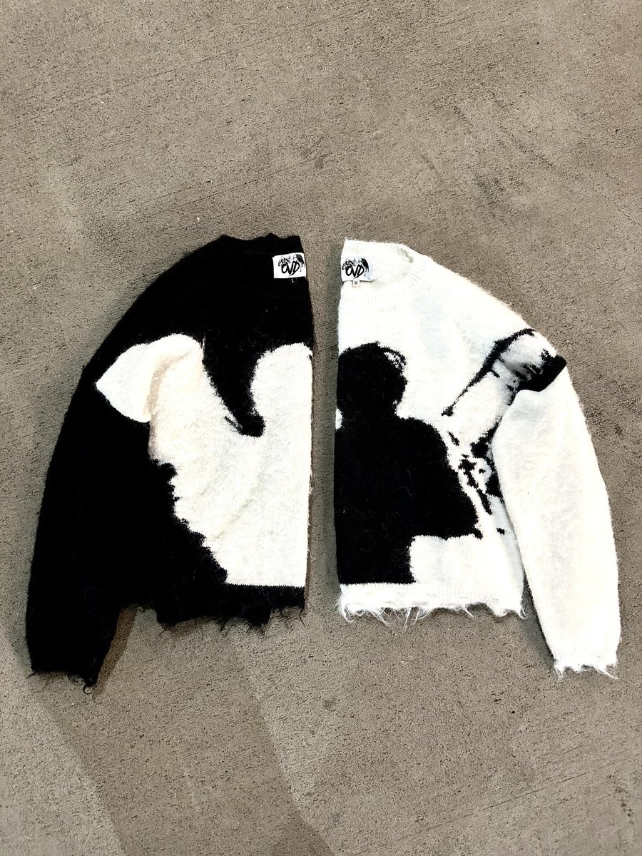 wh222god's tweet photo. “ANGEL” WOOL SWEATERS 🕊️ https://t.co/okZZRmaByp