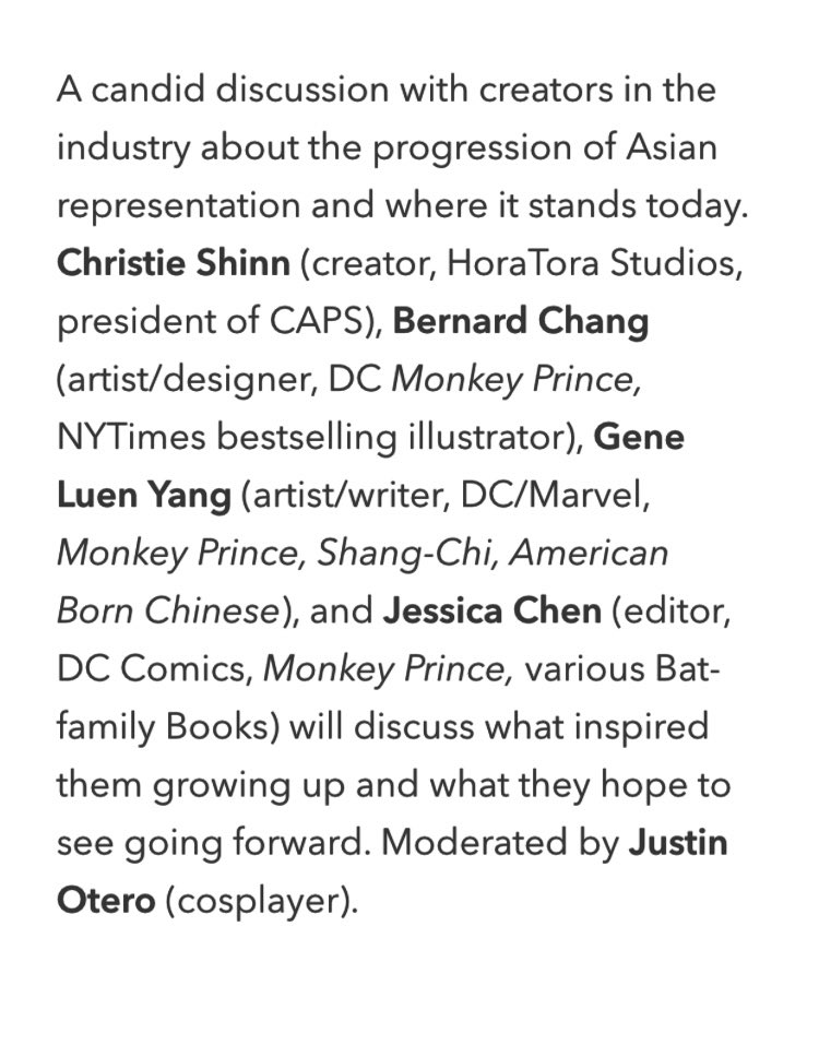 The last WonderCon panel I’m attending today is ‘Asian Representation in Comics and Media’ at 2:30pm in Room 300C. Panelists include Christie Shinn, Gene Luen Yang, Bernard Chang, Jessica Chen.