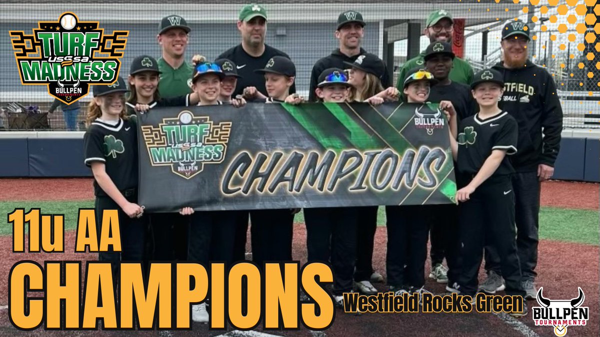 🏆Congratulations to the 2023 USSSA Turf Madness 11u AA Champions, Westfield Rocks Green!!🏆#wherebaseballmatters