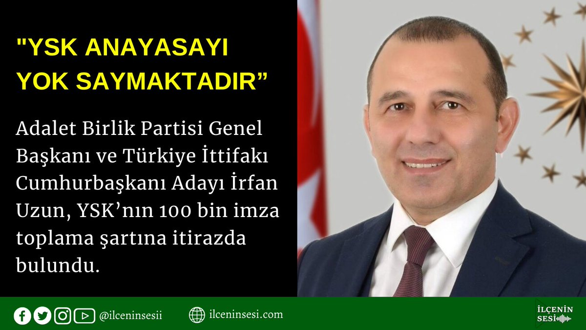 ilceninsesii's tweet photo. İRFAN UZUN'DAN YSK’YE 100 BİN İMZA İTİRAZI!

https://t.co/0WaM8Onmcv

#AdaletBirlikPartisi #İrfanUzun #türkiye #sondakika #haber #cumhurbaskaniadayı https://t.co/H25ltKtgSR