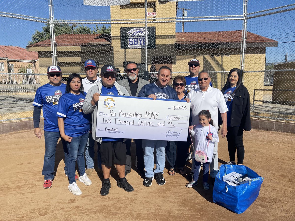 Our office was proud to support and make a donation to the San Bernardino PONY League today.  Have a great season and best wishes to all the teams!!!⚾️⚾️⚾️