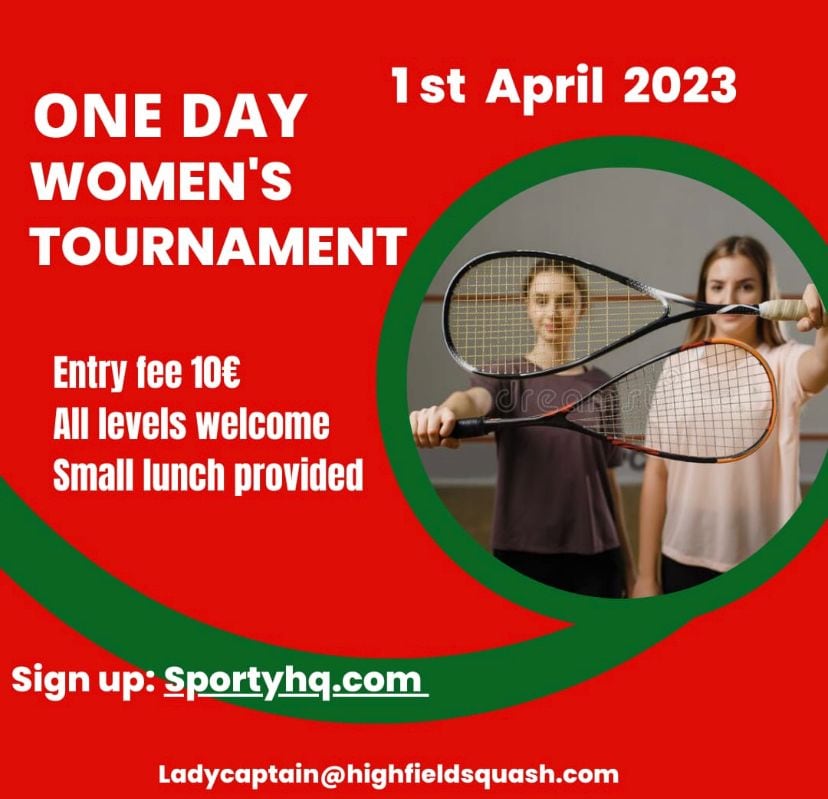 Let's Squash! All levels Welcome! Sign up now!! Deadline 29th March.