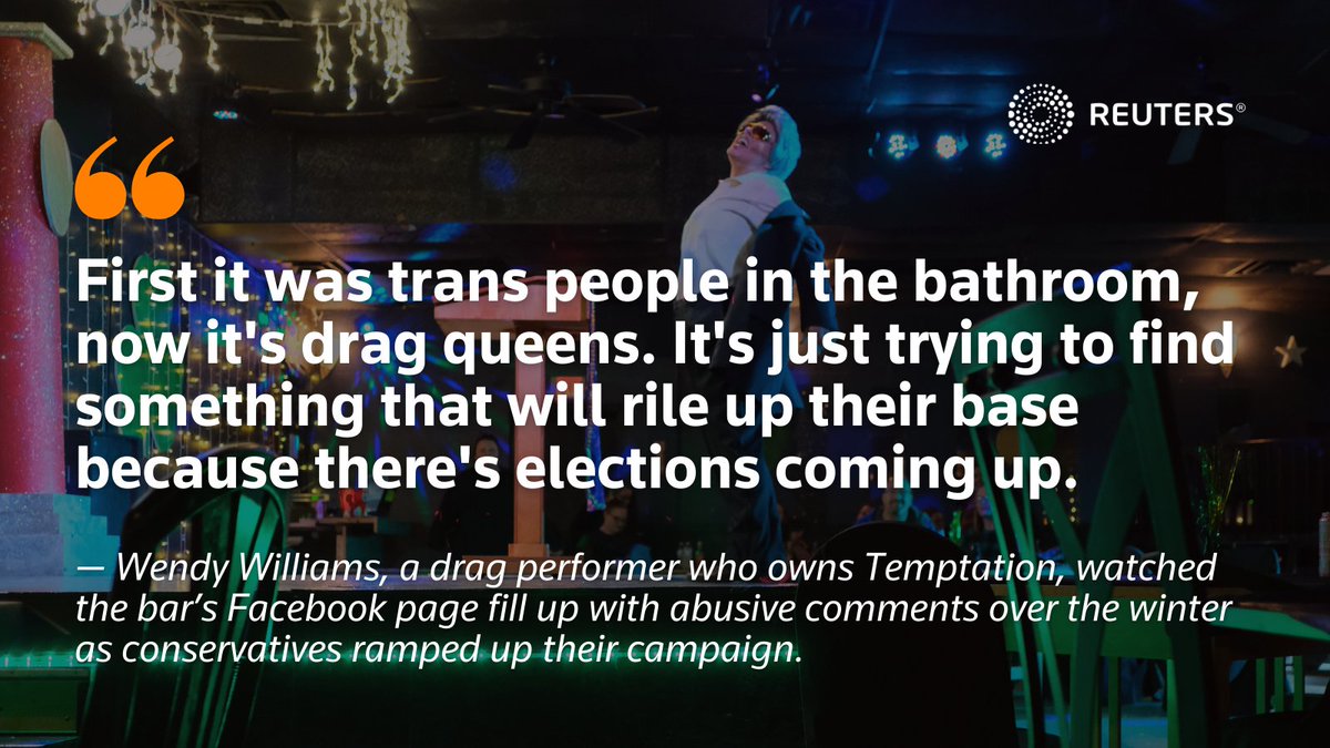 Tennessee passed a bill earlier this year banning 'adult cabaret performances,' including at least some drag acts, in public or in front of minors, with prison sentences for violations. Its impacts are already being felt reut.rs/3TM8Bqr