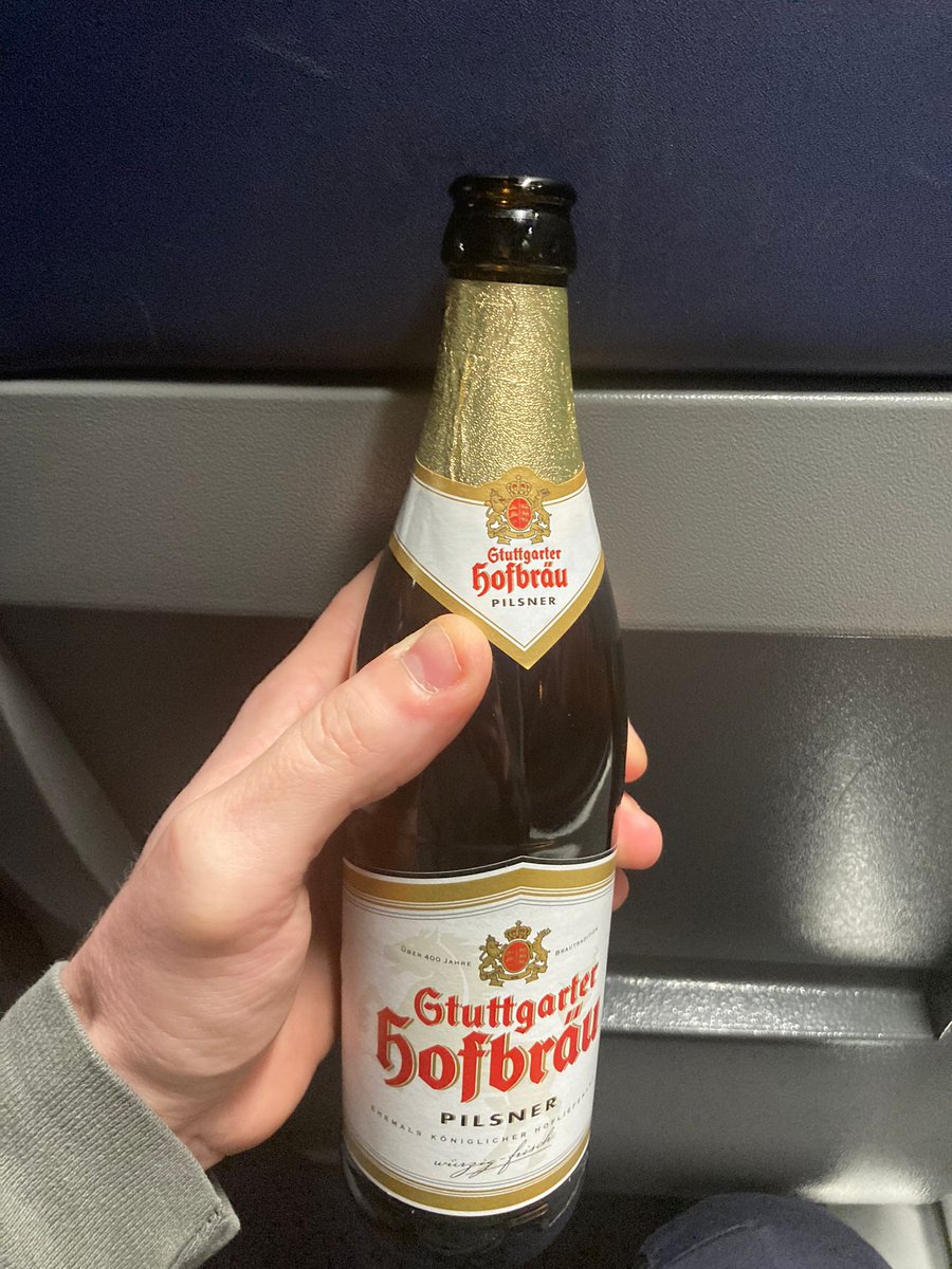 Eventually arrvied at Stuttgart and got a regional train to Ulm. Perfect time to start the relaxing part of the day ;-) 
Expecting more (beer) to come at #FOSD23