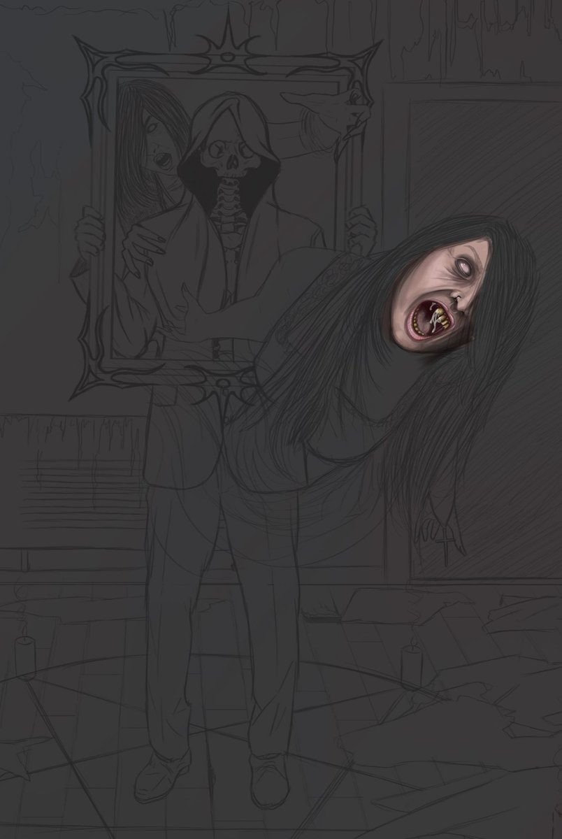 Hunters_Ember's tweet photo. That's a wrap🔥 Without a doubt a #painting I'll see as a turning point for my #artwork 🤘 
#ArtistOnTwitter #art #horrorart #illustration https://t.co/NJFKKDfiU1