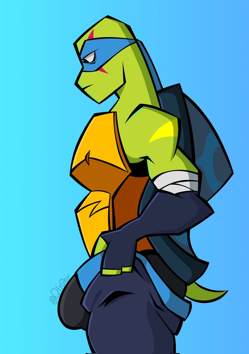 QtGby's tweet photo. Must be hard to put pants on with one arm and huge dick #rottmnt #rottmntnsfw https://t.co/LTr9kO1COb