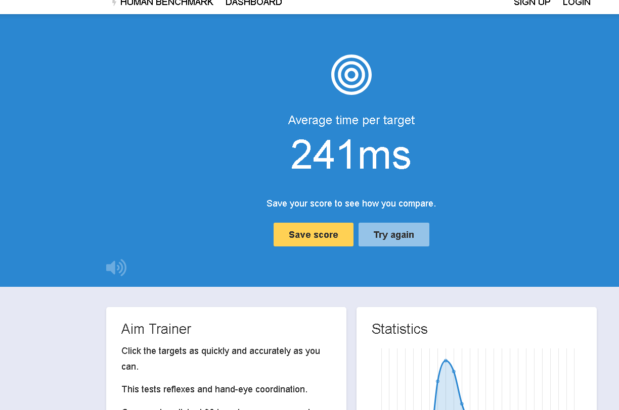 Human Benchmark - Aim Trainer 