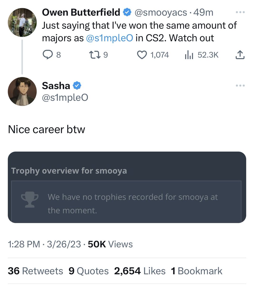 JakeSucky's tweet photo. I love a little CSGO beef holy https://t.co/N4fFyuAeBV