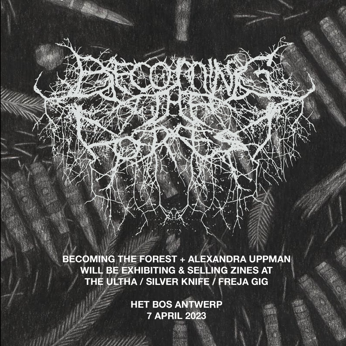 UnaOsLondon's tweet photo. So stoked for this line up! We'll (finally) be celebrating BTF issue IV with our publishers @Het_Bos in Antwerp 5th & 7th April - first for a live radio session with black metal bloggers #Addergebroed & the mighty #Iskandr, then a gig stall & exhibition by #Alexandrauppman https://t.co/FVnBgo6iMN