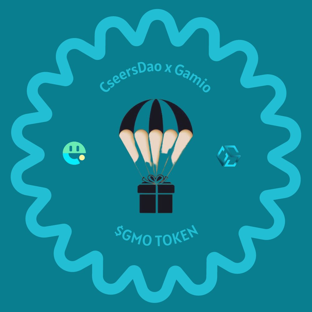 CseersDao x Gamio 15,000 $GMO OAT Airdrop Event 
⠀
To celebrate our partnership with @GamioNFT, we’re launching a limited-edition OAT

All OAT Holders to be airdropped $GMO Tokens 

galxe.com/CseersDao/camp…

FCFS for just 2k participants

 #CseersDAO  #SuiNetwork #GamioNFT