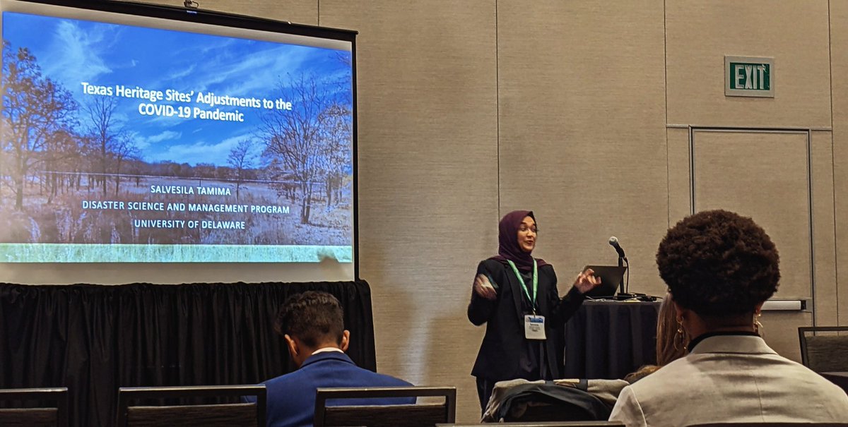 sidersadapts's tweet photo. Kasperson Award winner 🎉@salvesila presents her work on why &amp; how #heritage orgs responded to covid #AAG2023 HRD SG @gsag_aag @UDELDRC @UDBidenSchool #AdLab https://t.co/tyujlfxGcZ