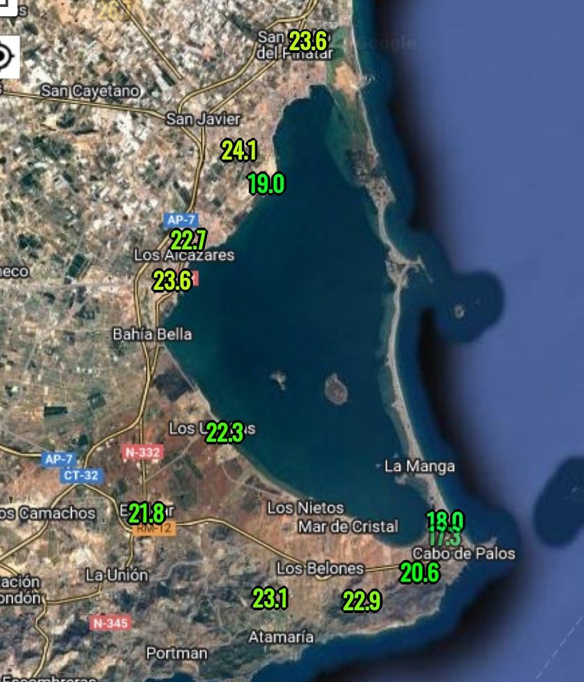 MeteoSE's tweet photo. ⚠️ Esta noche se están registrando importantes fluctuaciones térmicas en zonas próximas al Mar Menor que están siendo registradas en la #RedMeteoSE.

En el grupo de seguimiento @MeteoSE estamos valorando el origen de este fenómeno.

📢 https://t.co/kHSL3lut4p https://t.co/IRBY5zrKkX