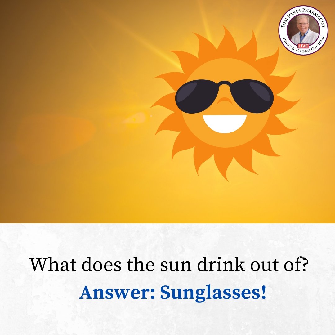 tomjonesLIVE1's tweet photo. We couldn't help but share this one! What does the sun drink out of? Answer: Sunglasses! https://t.co/9fMYrgPsm9