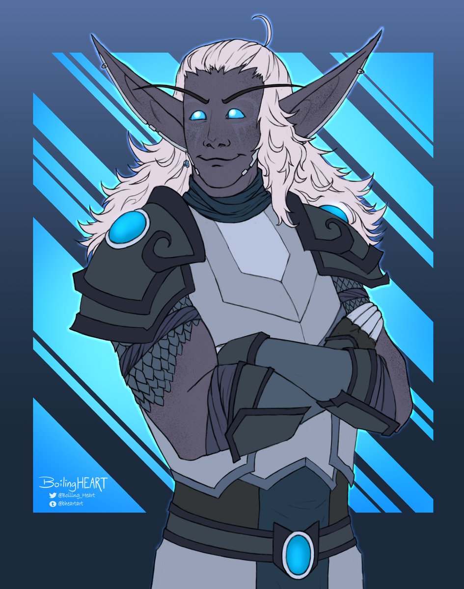 C0MMISSI0N FOR MY LOVELY GUILDIE AND BUDDY ZANDER!! Thank you <a href="/BookwormZander/">Zander the Bookworm | 💙</a> for your patience! <3 #bheartart #Warcraft #nightborne