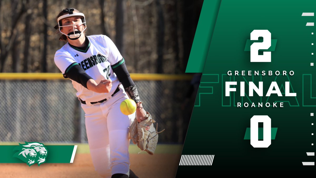 FINAL.  Greensboro earns the sweep with the Game 2 win over Roanoke 2-0. <a href="/GCPride_sball/">GC Pride Softball</a> <a href="/Gboro_College/">Greensboro College</a> <a href="/coachmere_16/">Meredith Mills</a> #WeAreOnePride