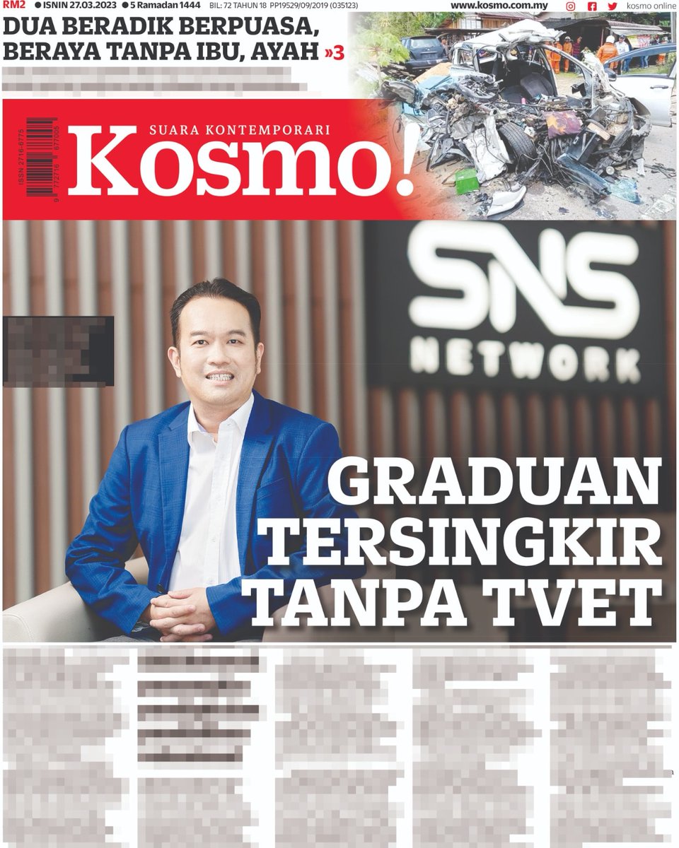 kosmo_online's tweet photo. Akhbar Kosmo! hari ini (Isnin)
Dapatkan akhbar anda di kedai-kedai berdekatan.
#kosmo #belikosmo #kosmoisnin https://t.co/kfh6hKVPU0
