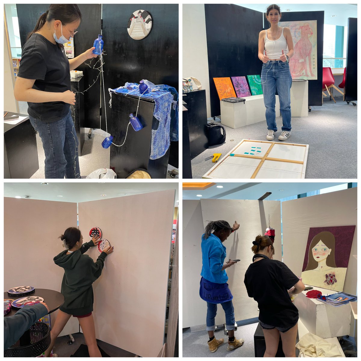dcampre's tweet photo. The year 2 IB Art students spent Saturday afternoon setting up their exhibition! 🎨💪#IBArt #TISMacao https://t.co/WYDAxQ65Tm