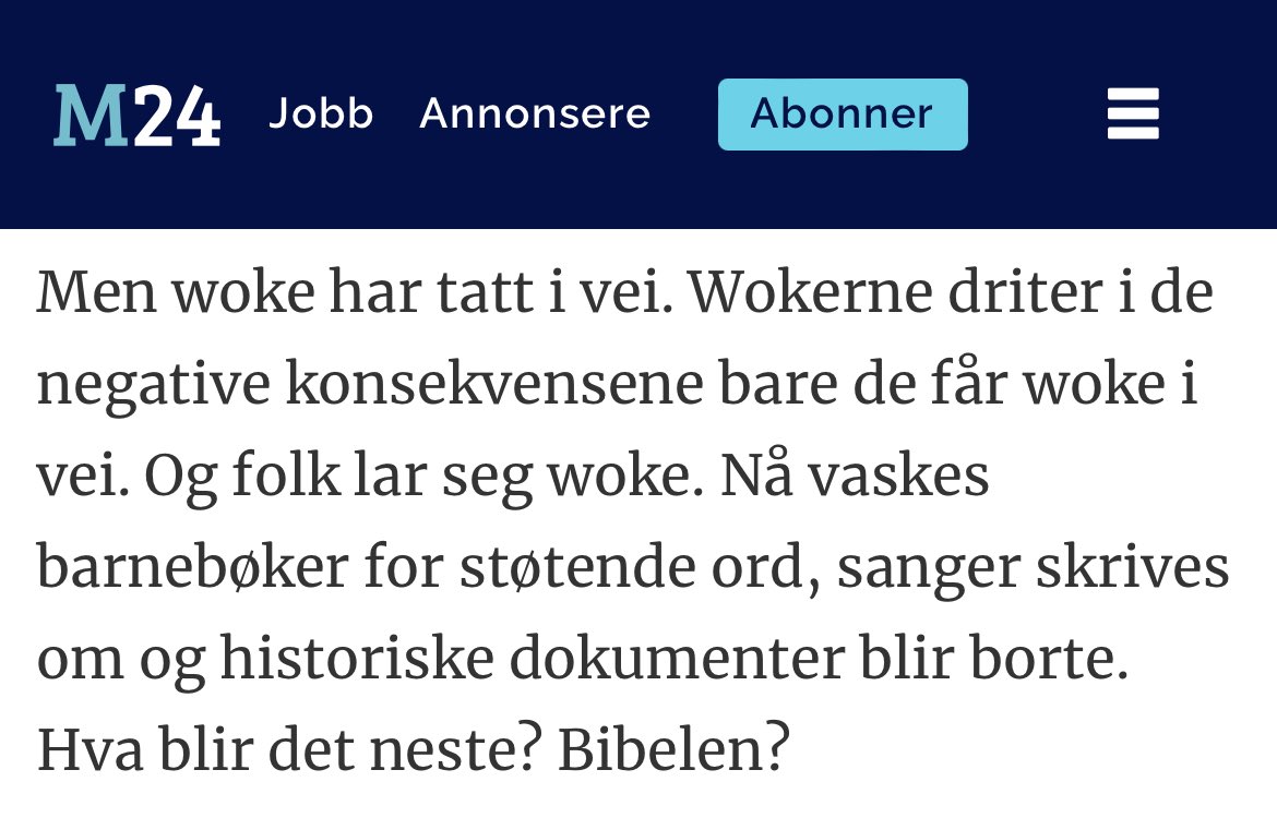 Nå blir jo bibelen regelmessig vasket for kjipe og gamle ord, og har blitt det i rundt 1700 år, så her er du litt sent ute #larsbryne ⁦<a href="/Laagendal/">Laagendalsposten</a>⁩