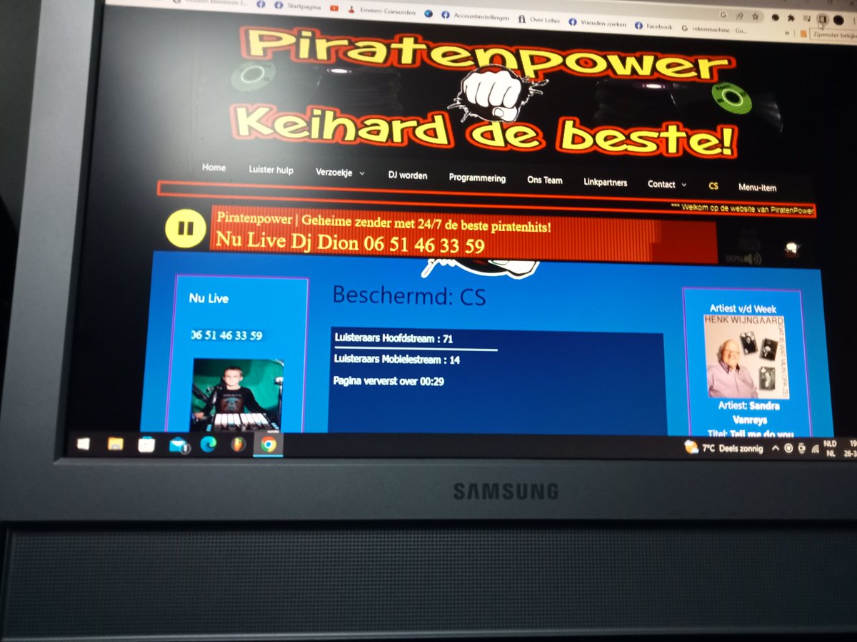 DJ dion nu aan het draaien via piratenpower.nl nog tot 12 uur
