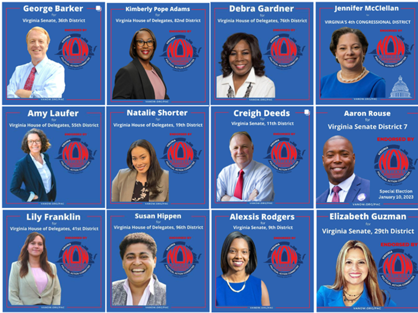 VANOWChapter's tweet photo. To date, #VirginiaNOW PAC is proud to have endorsed or recommended endorsement for the following #equality champions this season. We do not discriminate based on #sex! We support #feminist candidates and work to #electequality every day. We'll roll out more soon...
#ERANow #GOTV https://t.co/gbOm9g1cDr